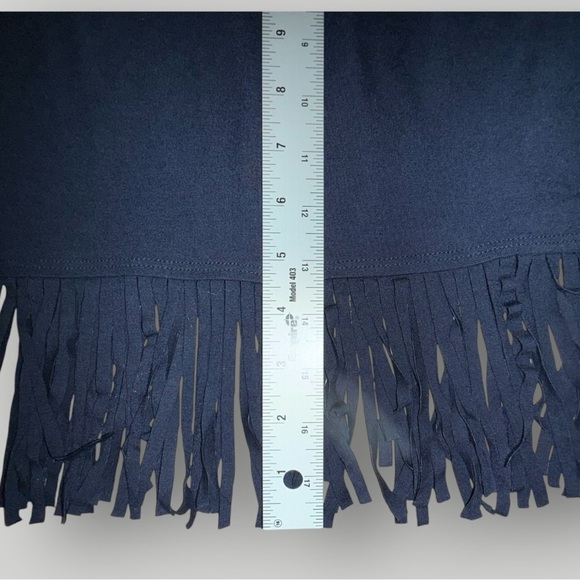 KAREN KANE V-Neck Fringe Dress - Navy Plus 1X - Picture 14 of 15